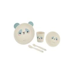 KikkaBoo set posuda od bambusa Panda blue