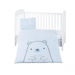 KikkaBoo Posteljina navlaka 3 pcs Bear with me Blue