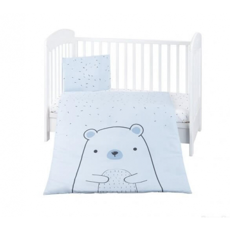 KikkaBoo Posteljina navlaka 3 pcs Bear with me Blue