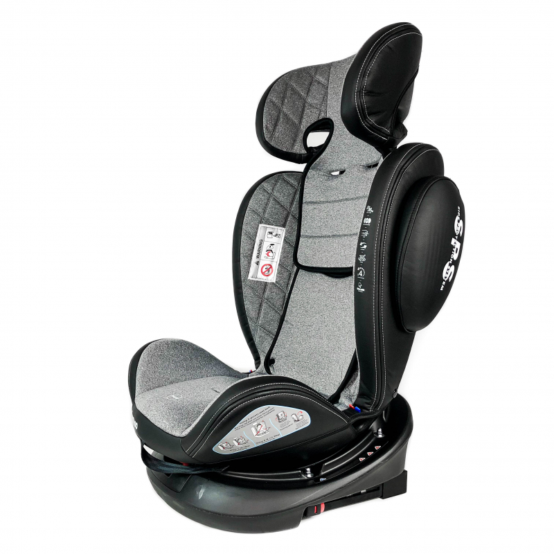 Kikkaboo Seggiolino Auto 0-36 kg STARK ISOFIX BLACK Girevole 360 °