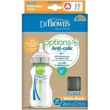 Dr Browns Staklena Options+flasica 270ml-2 u pak