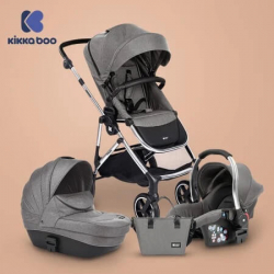 KikkaBoo Kolica Thea 3in1 set sa autosedistem I tvrdom korpom Light Grey