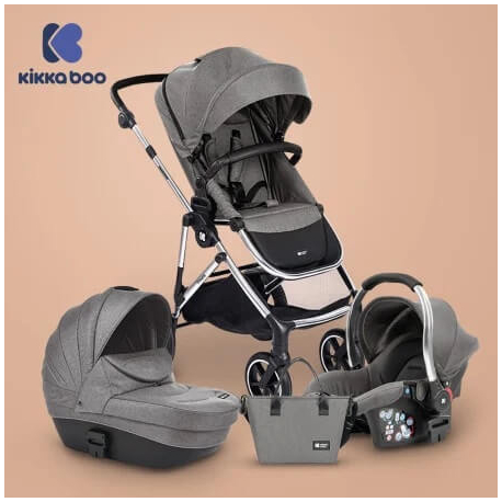 KikkaBoo Kolica Thea 3in1 set sa autosedistem I tvrdom korpom Light Grey