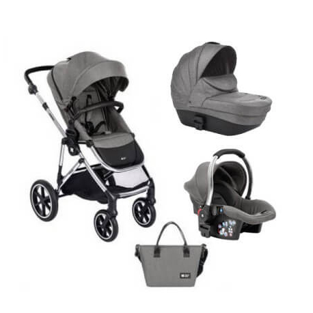 KikkaBoo Kolica Thea 3in1 set sa autosedistem I tvrdom korpom Light Grey