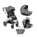 KikkaBoo Kolica Thea 3in1 set sa autosedistem I tvrdom korpom Light Grey