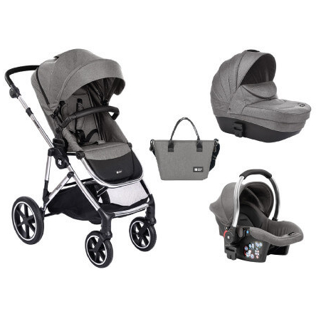 KikkaBoo Kolica Thea 3in1 set sa autosedistem I tvrdom korpom Light Grey