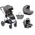 KikkaBoo Kolica Thea 3in1 set sa autosedistem I tvrdom korpom Light Grey